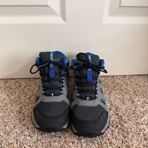 Merrell Kids Waterproof Hiking Boots Gray Blue Trail Shoes